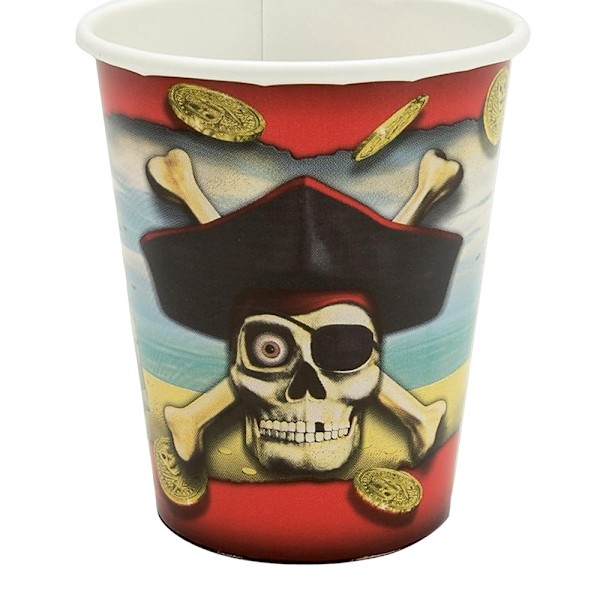 Unik Party Pirates Bounty Pappersfestkopp (Förpackning om 8) En Storlek Multicoloured One Size