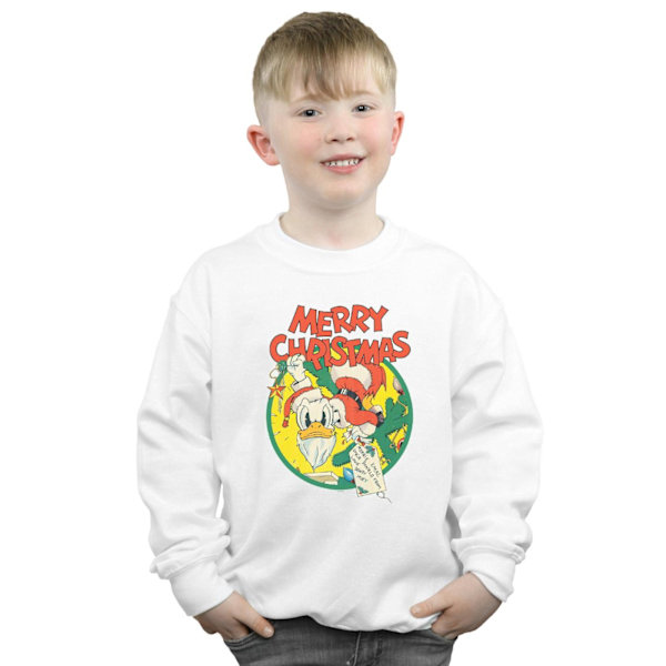 Disney Boys Donald Duck Merry Christmas Sweatshirt 5-6 år Vit White 5-6 Years