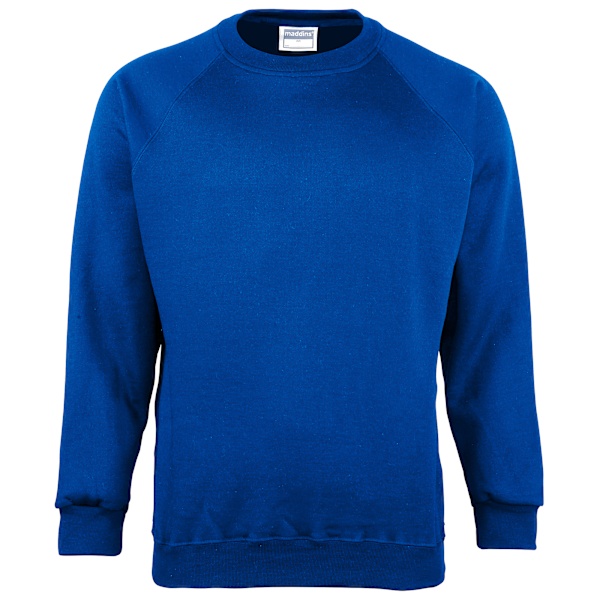 Maddins Mens Coloursure Plain Crew Neck Sweatshirt XL Royal Royal XL