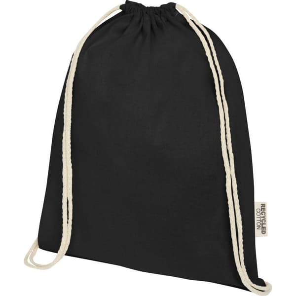 Oregon Återvunnen Bomullsdragskoväska One Size Enfärgad Svart Solid Black One Size