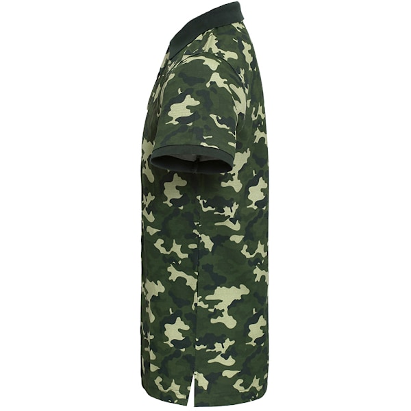 Asquith & Fox Herr Kortärmad Camouflage Tryckt Poloskjorta S Camo Gr Camo Green S