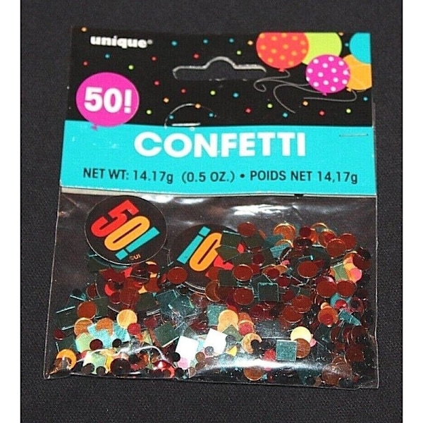 Unik fest jubel 50-årsdag konfetti en storlek flerfärgad Multicoloured One Size