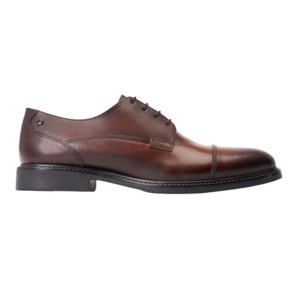 Base London Magnus Herrskor i Läder med Tåhätta Derby 10 UK Bränd Burnt Brown 10 UK