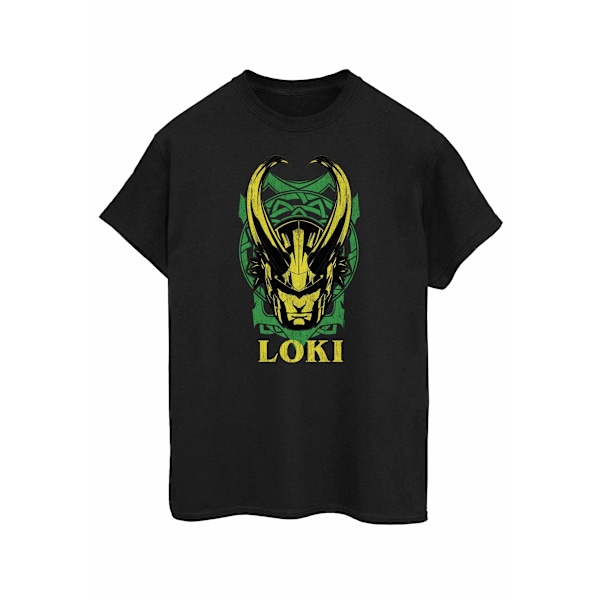 Marvel Dam/Damer Loki Badge Bomull Boyfriend T-shirt 4XL Svart Black 4XL