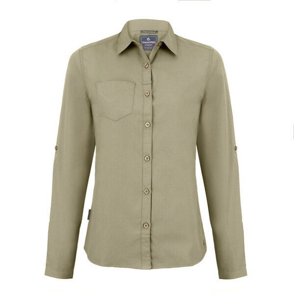 Craghoppers Womens/Ladies Expert Kiwi Long-Sleeved Shirt 18 UK Pebble 18 UK