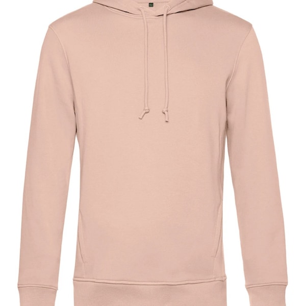 B&C Herr Organic Hoodie M Mjuk Ros Soft Rose M