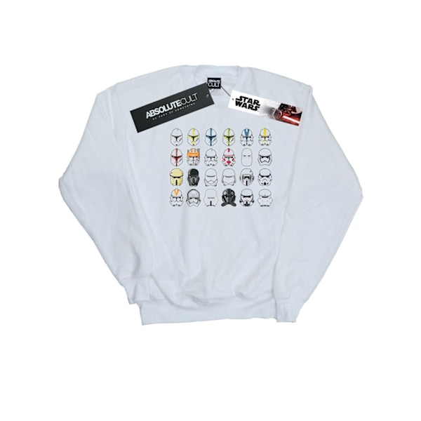 Star Wars Pojkar Trooper Hjälmar Sweatshirt 7-8 År Vit White 7-8 Years
