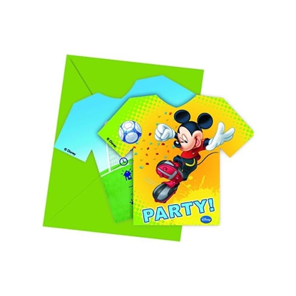 Disney Fotboll Musse Pigg-inbjudningar (paket med 6) En one size M Multicoloured One Size