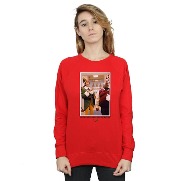 Elf Dam/Damer OMG Santa Foto Sweatshirt S Röd Red S