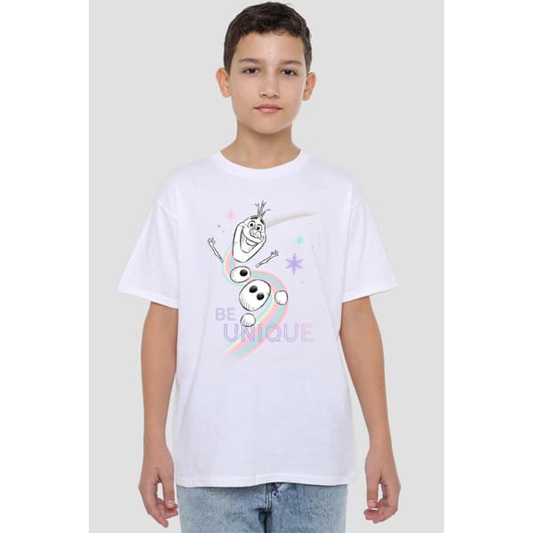 Frozen Barn/Barn Be Unique Olaf Regnbåge T-Shirt 5-6 År White 5-6 Years