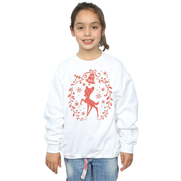 Disney Girls Bambi Julkrans Sweatshirt 5-6 År Vit White 5-6 Years