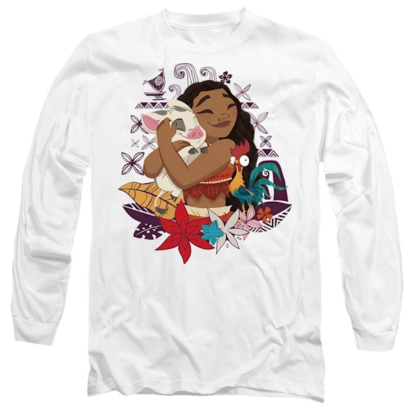 Moana Unisex Vuxen Love Pua & Hei Hei T-Shirt XXL Vit White XXL
