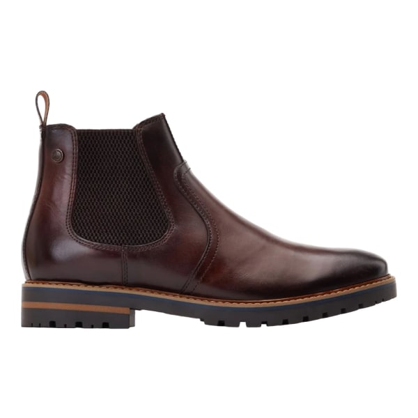 Base London Cutler tvättade läder Chelsea Boots 9 UK mörk Dark Brown 9 UK