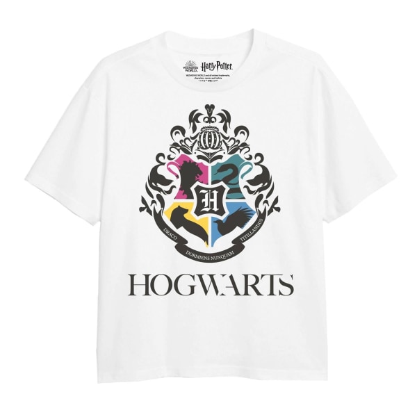 Harry Potter Girls Hogwarts Houses T-shirt 7-8 Years White White 7-8 Years