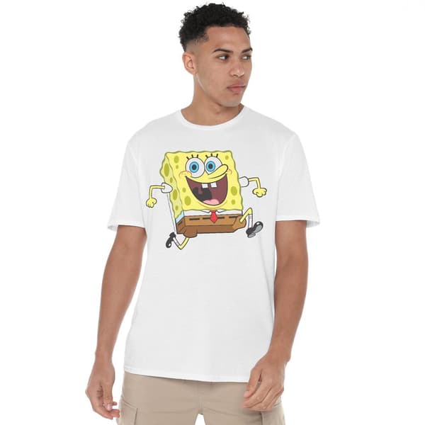 SpongeBob SquarePants Herr Glad Löpar T-Shirt S Vit White S