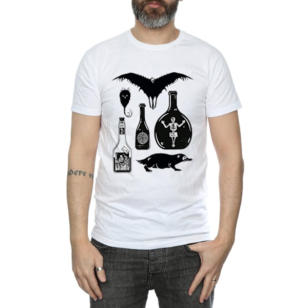 Fantastiska vidunder Mäns T-shirt med enfärgade ikoner S Vit White S