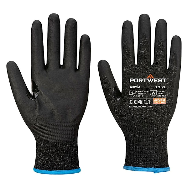 Portwest Unisex Vuxen AP34 - LR15 Touch Screen Nitrilskum Saf Black 8