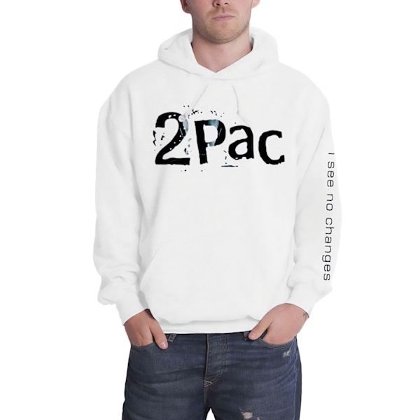 Tupac Shakur Unisex Vuxen I See No Changes Hoodie XXL Vit White XXL