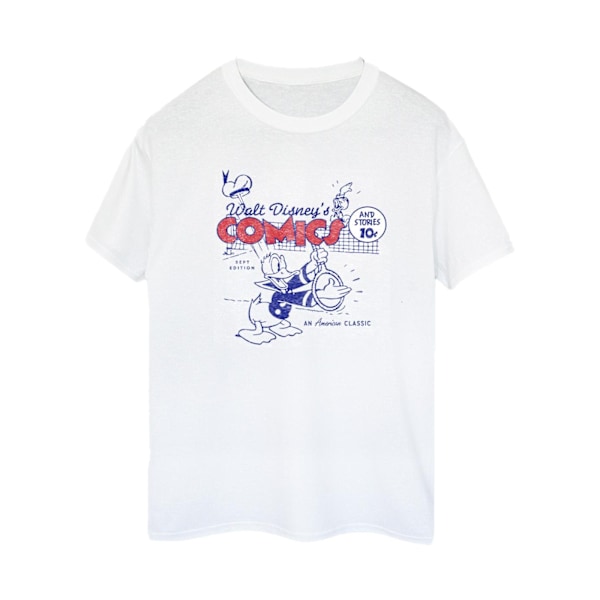Disney Womens/Ladies Donald Duck Comics Bomull Boyfriend T-Shir White XL