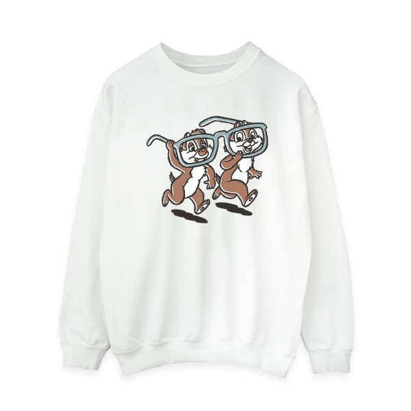 Disney Dam/Kvinnor Chip ´n Dale Glasögon Sweatshirt XL Vit White XL