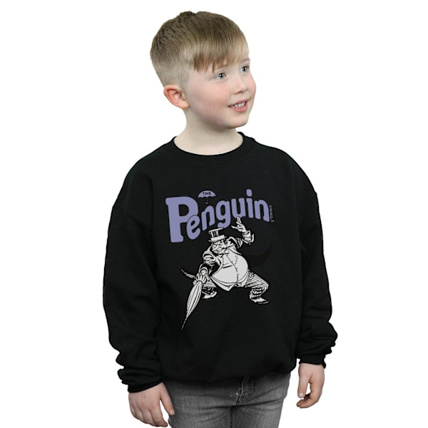 DC Comics Pojkar Pingvin Mono Action Pose Sweatshirt 7-8 År Bl Black 7-8 Years