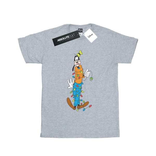Disney Dam/Damer Goofy Julbelysning Bomull Boyfriend T-Shirt XXL Marinblå Navy Blue XXL