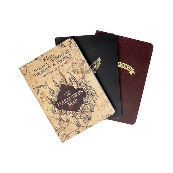 Harry Potter A6 anteckningsbok (paket med 3) One Size Beige/Svart/Brun Beige/Black/Brown One Size