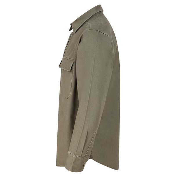 Front Row Herr Bomull Drill Overshirt M Khaki Khaki M