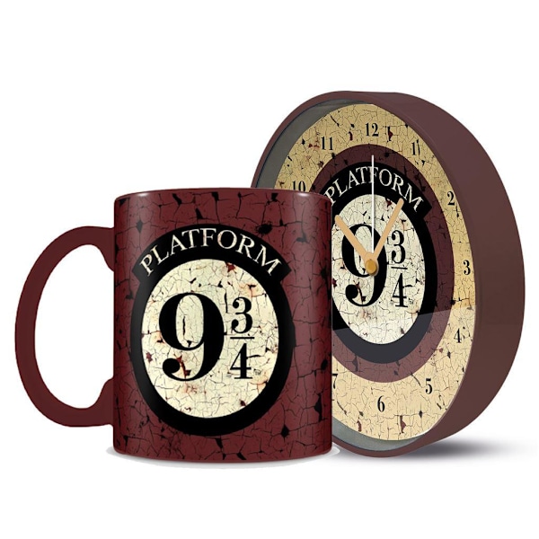 Harry Potter Platform 9 3/4 Mugg och Klockset En Storlek Brun Brown One Size
