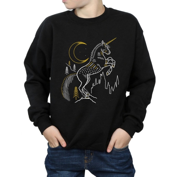 Harry Potter Pojkar Enhörningslinje Konst Sweatshirt 9-11 År Svart Black 9-11 Years