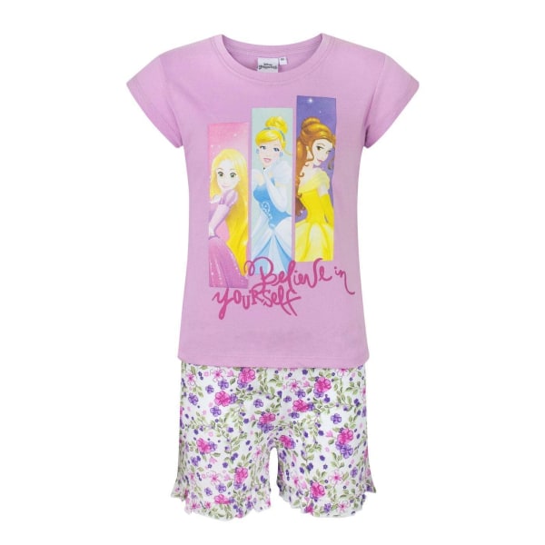 Disney Princess Girls Believe In Yourself Short Pyjamas Set 2 Ye Bubblegum Pink/White 2 Years