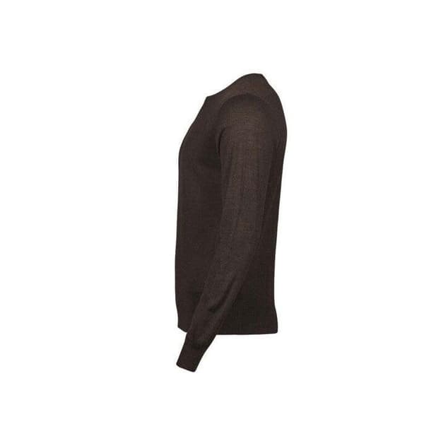 Tee Jays Herr Stickad Tröja med Rund Hals S Mocka Mocha S