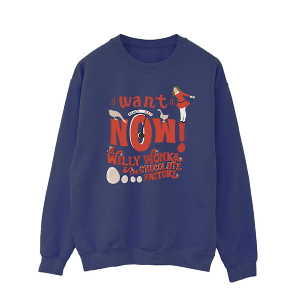 Willy Wonka Herr Verruca Salt Jag Vill Ha Den Nu Sweatshirt 3XL Marinblå Navy Blue 3XL