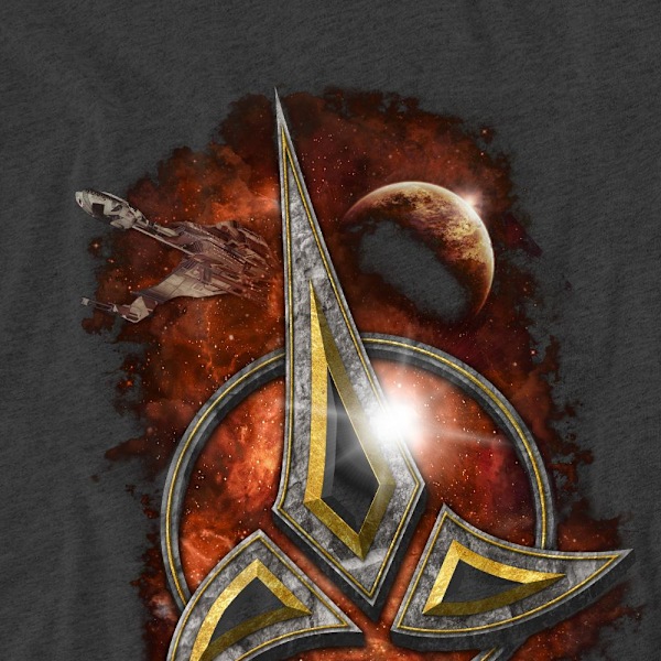 Star Trek Unisex Vuxen Klingon Crest T-Shirt L Gråmelerad Charcoal L