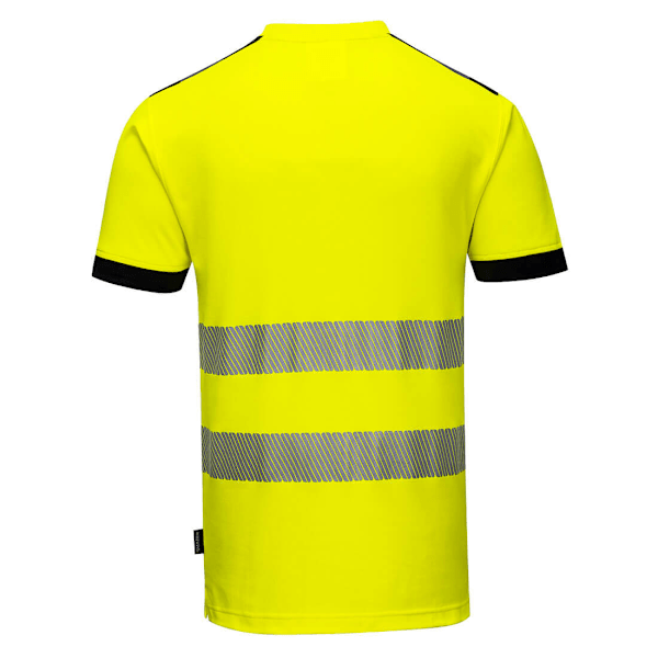 Portwest Herr PW3 Bomulls-Hi-Vis Komfort T-shirt 4XL Gul/Svart Yellow/Black 4XL