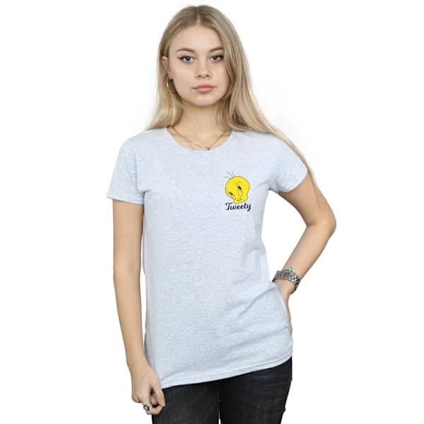 Looney Tunes Dam/Damer Tweety Pie Head Bomull T-shirt L Spo Sports Grey L