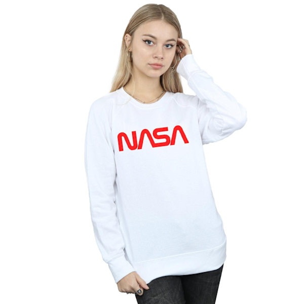 NASA Dam/Damer Modern Logo Heather Sweatshirt S Vit White S