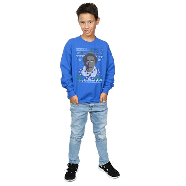 Elf Boys Jul Fair Isle Sweatshirt 9-11 År Royal Blue Royal Blue 9-11 Years