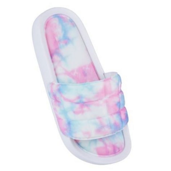 Sandrocks Girls Quilted Tie-Dye Sliders 12 Barn UK Vit White 12 Child UK