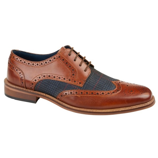Roamers Herr Rutig Läder Brogues 7 UK Tan Tan 7 UK