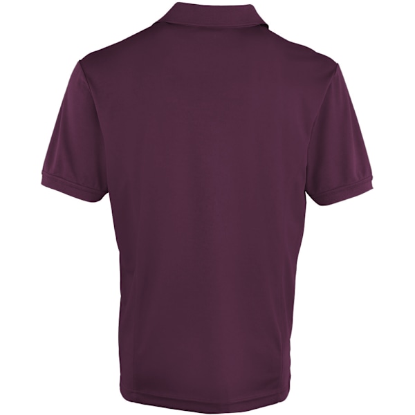 Premier Mens Coolchecker Pique Kortärmad Poloskjorta L Aubergine Aubergine L