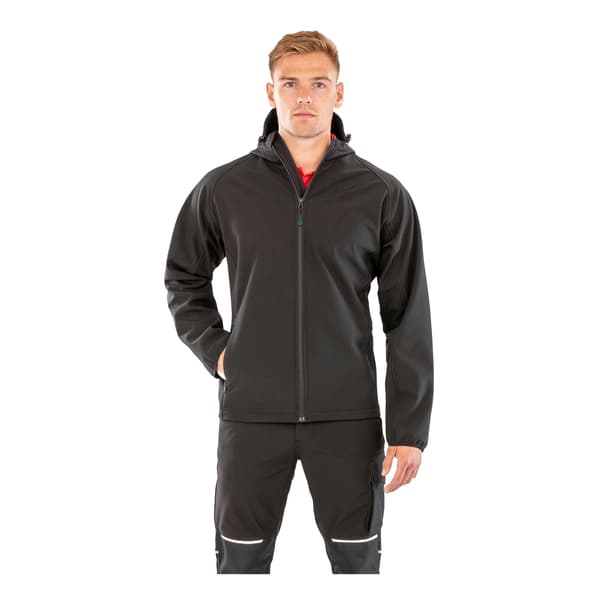 Result Återvunnen Herr 3-lagers utskrivbar Soft Shell Jacka S Svart Black S