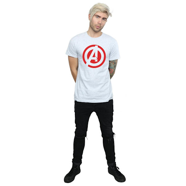 Avengers Assemble Herr Solid Logo Bomull T-shirt 3XL Sports Grå Sports Grey 3XL