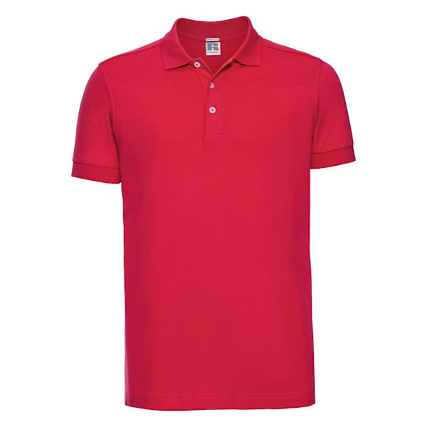 Russell Herr Stretch Kortärmad Poloskjorta 2XL Klassisk Röd Classic Red 2XL