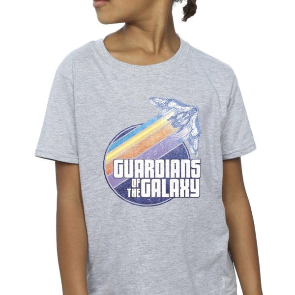 Guardians Of The Galaxy Girls Badge Rocket Cotton T-shirt 3-4 Y Sports Grey 3-4 Years