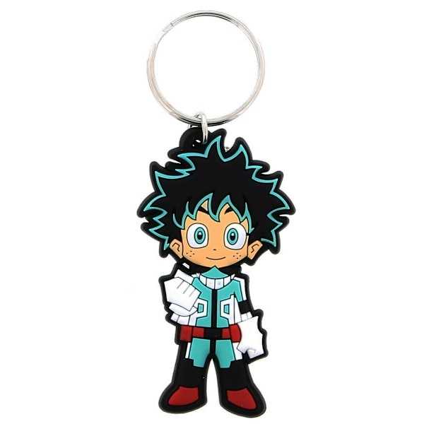 My Hero Academia Deku nyckelring i gummi, en storlek, flerfärgad Multicoloured One Size