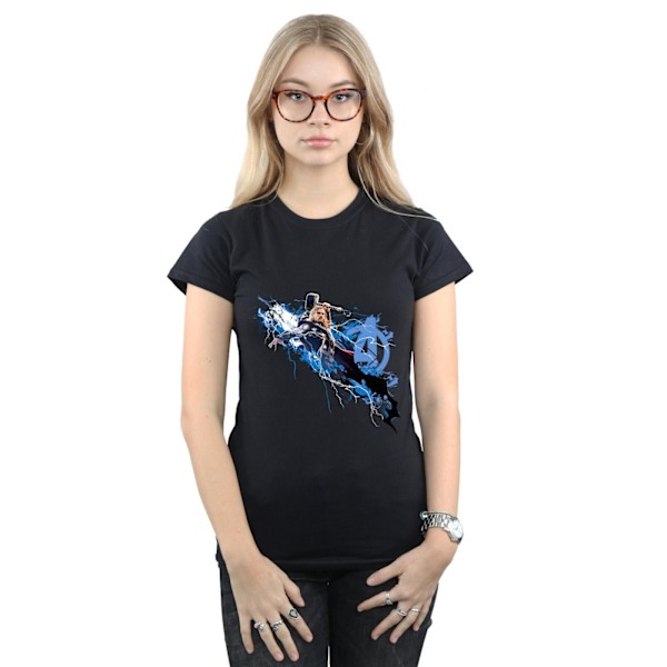 Marvel Avengers Dam/Kvinnor Thor Splash T-Shirt M Svart Black M