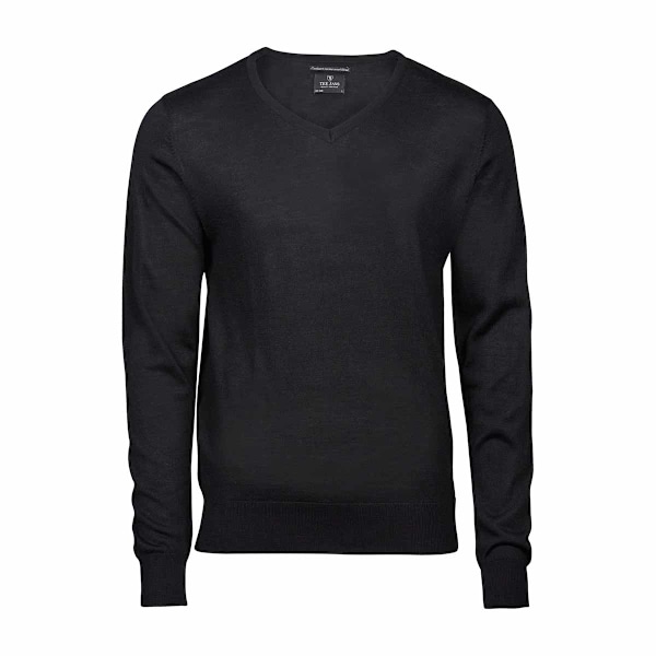 Tee Jays Herr Stickad V-ringad Tröja S Svart Black S