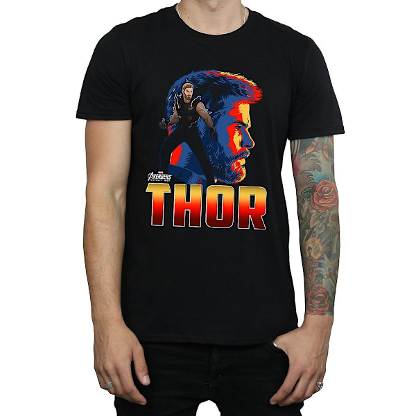 Avengers Infinity War Herr Thor Bomull T-shirt S Svart Black S