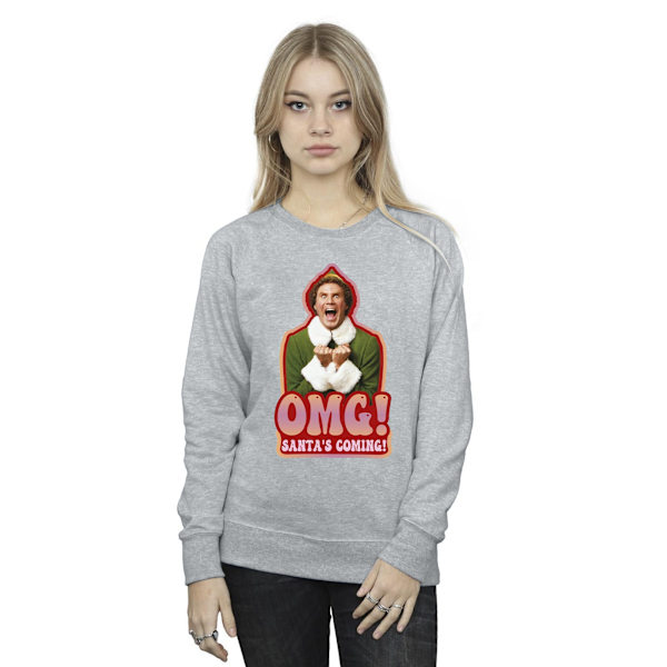 Elf Dam/Damer Jultomten Kommer Sweatshirt L Sports Grey Sports Grey L